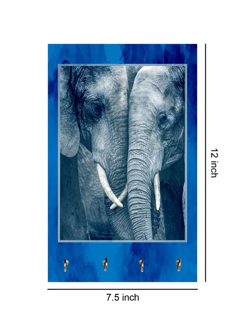 999STORE Wall Hangers Decorative Holder Wall Mount Hanger Organizer Elephant Face Key Stand for Wall (MDF_7.5X12 Inch_Multi) KeyholderP103 - Image 4