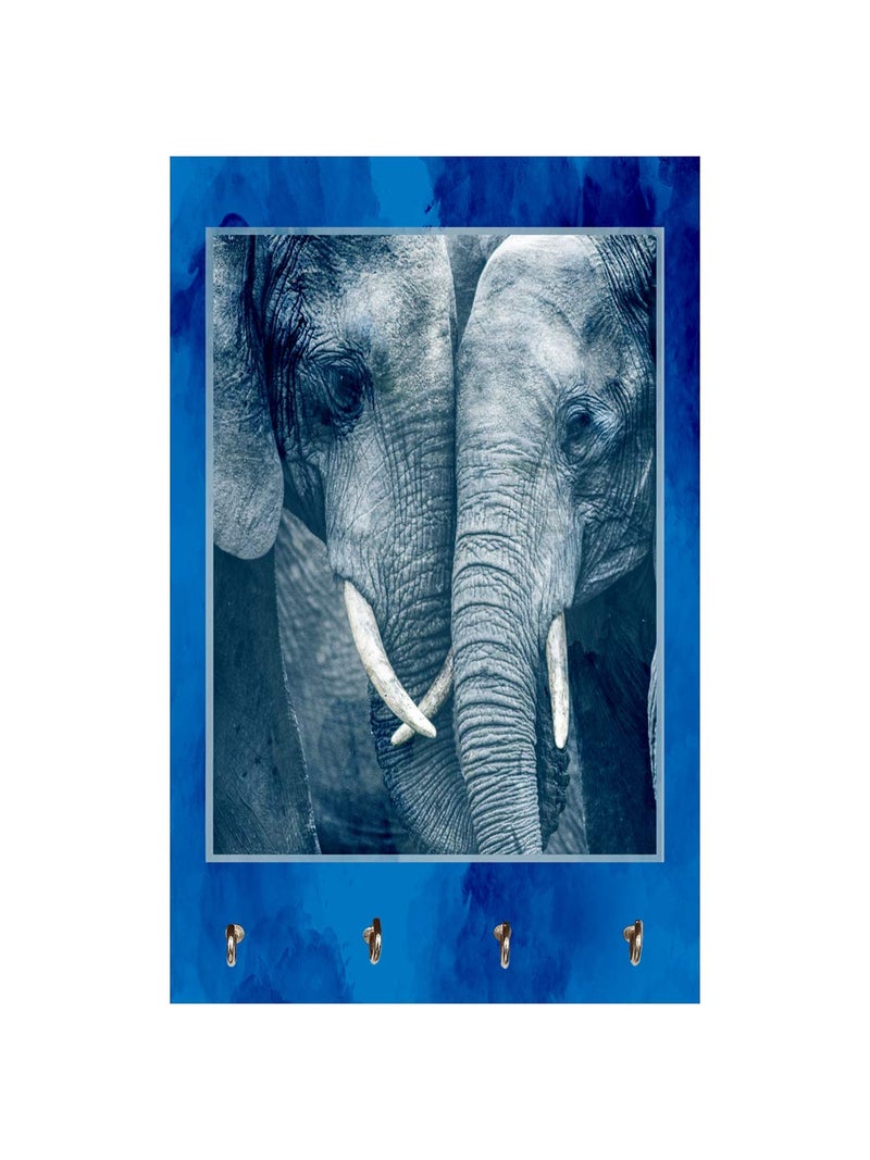 999STORE Wall Hangers Decorative Holder Wall Mount Hanger Organizer Elephant Face Key Stand for Wall (MDF_7.5X12 Inch_Multi) KeyholderP103 - Image 2
