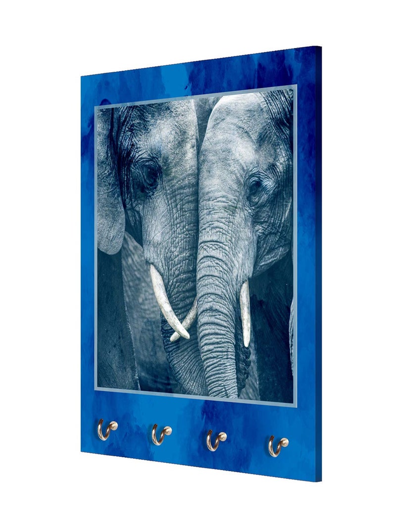 999STORE Wall Hangers Decorative Holder Wall Mount Hanger Organizer Elephant Face Key Stand for Wall (MDF_7.5X12 Inch_Multi) KeyholderP103 - Image 3