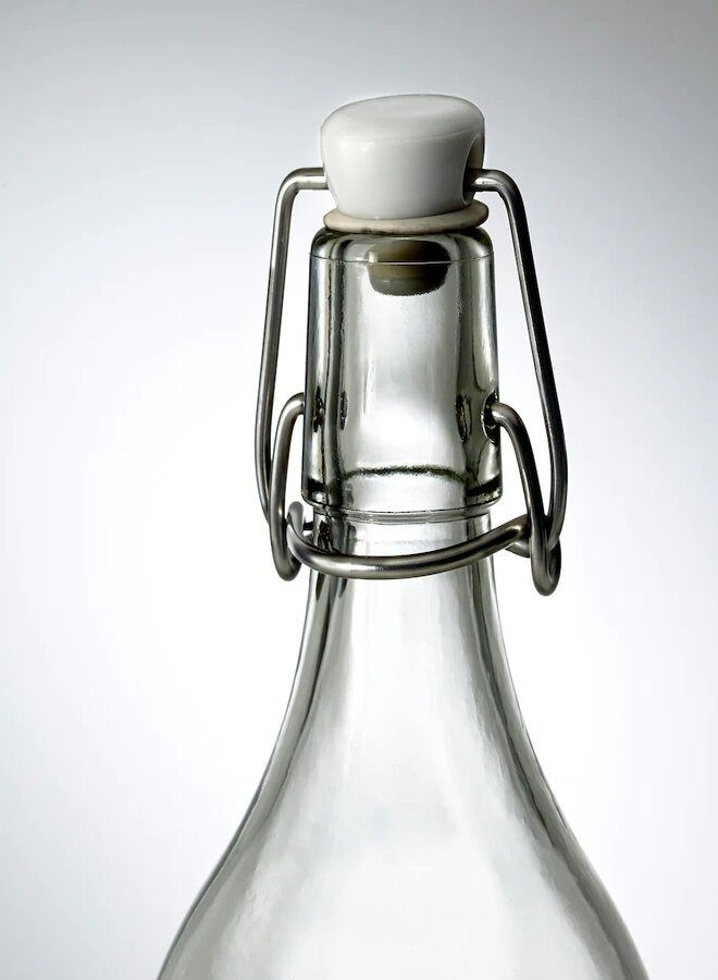 Bottle with stopper, clear glass, 1 l - Image 3