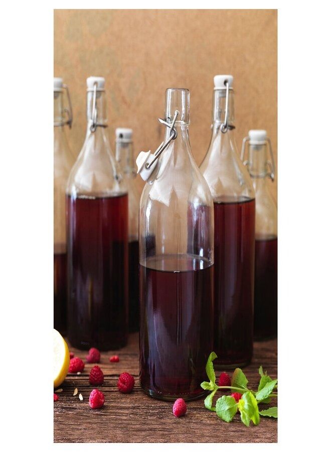 Bottle with stopper, clear glass, 1 l - Image 5