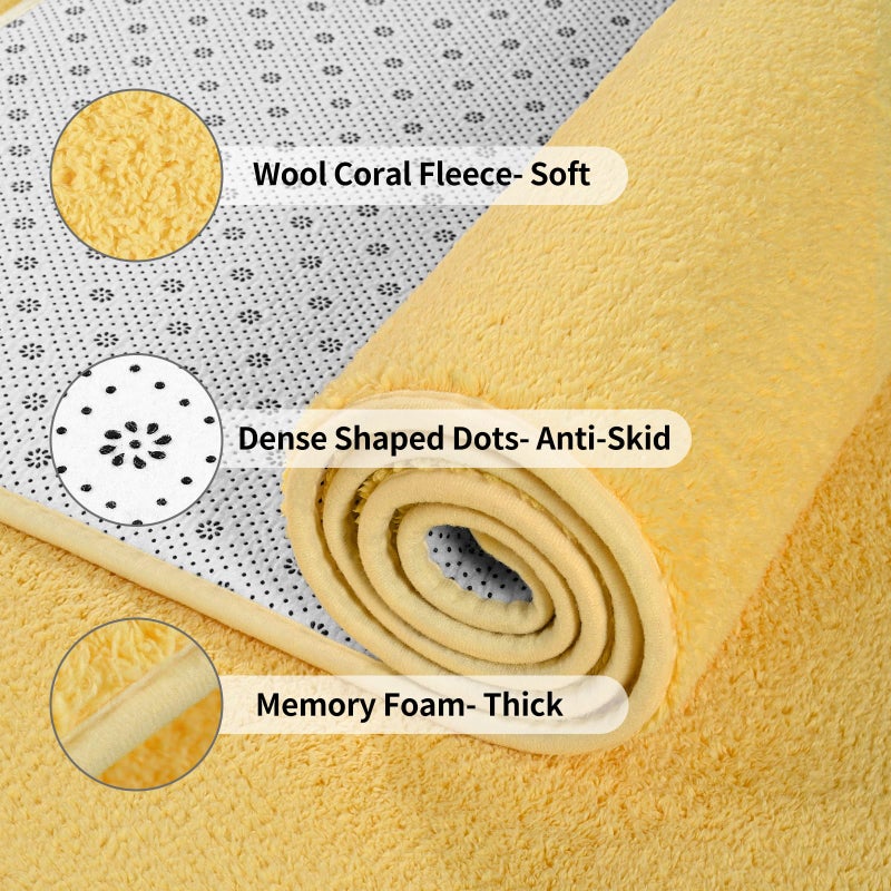 FlyDOIT Area Rugs for Bedroom Living Room, 5x8 Yellow Super Soft Comfy Thickened Memory-Foam Indoor Carpets, Modern Aesthetic Minimalist Carpet for Boys Girls Adults Apartment Nursery Home DÃ©cor - Image 5