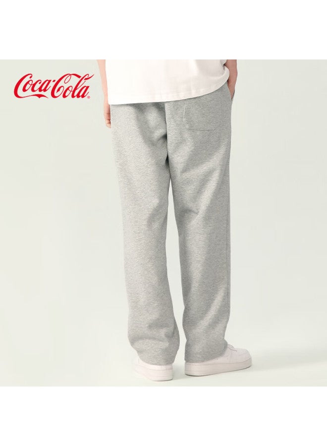 Coca-cola Men's Summer Ice Silk Casual Pants Couple Loose Straight Leg Pants Grey Regular 2XL - Image 3