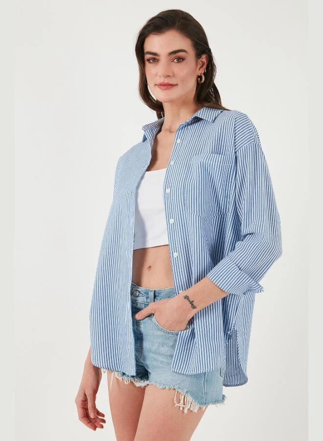 Lela  Lela Regular Fit Long-Sleeve Striped Shirt with Pockets Women's SHIRT 6772895 for Women | Best Price UAE
