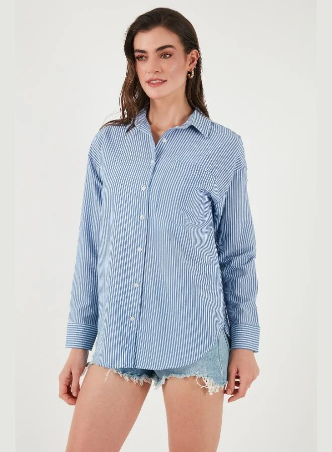 Lela  Lela Regular Fit Long-Sleeve Striped Shirt with Pockets Women's SHIRT 6772895 for Women | Best Price UAE