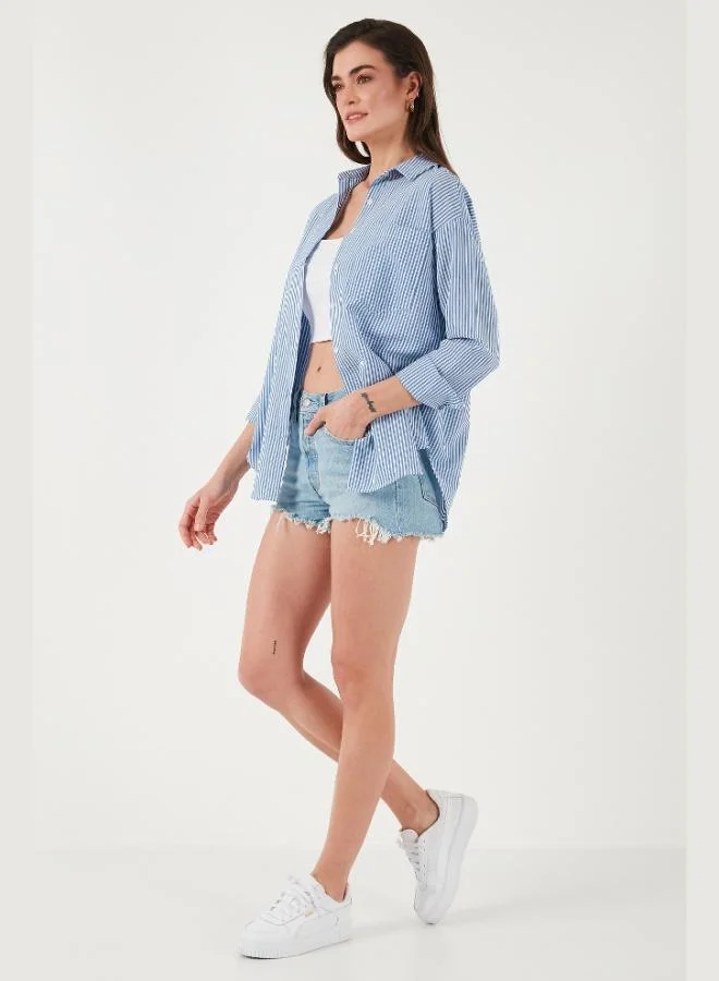 Lela  Lela Regular Fit Long-Sleeve Striped Shirt with Pockets Women's SHIRT 6772895 for Women | Best Price UAE