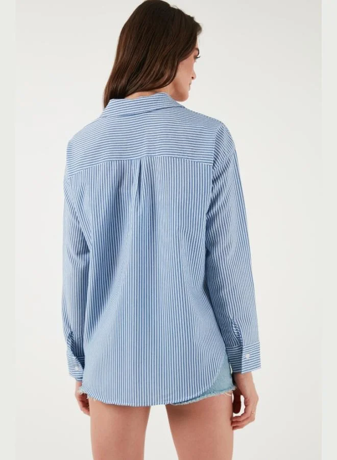 Lela  Lela Regular Fit Long-Sleeve Striped Shirt with Pockets Women's SHIRT 6772895 for Women | Best Price UAE