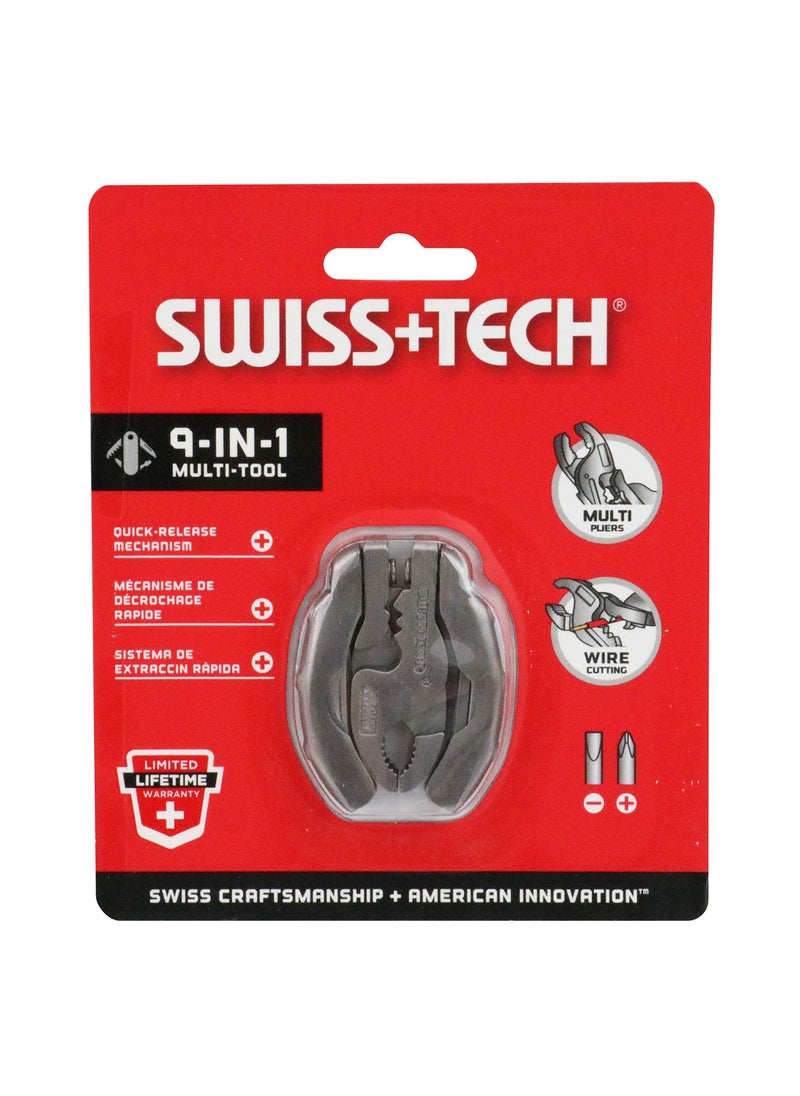 SWISS+TECH SWISS+TECH ST50016 Polished Stainless Steel 9-in-1 Micro Pocket Multitool with Screwdrivers, Pliers (Single Pack)  - Image 3
