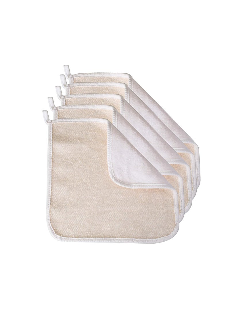 EvriHolder - Evriholder Paradiso SoftWeave Terry Wash Cloths for Face and Body DualSided Gentle Cleansing and Exfoliating Washcloths Machine Wash White 5 Count - Image 1