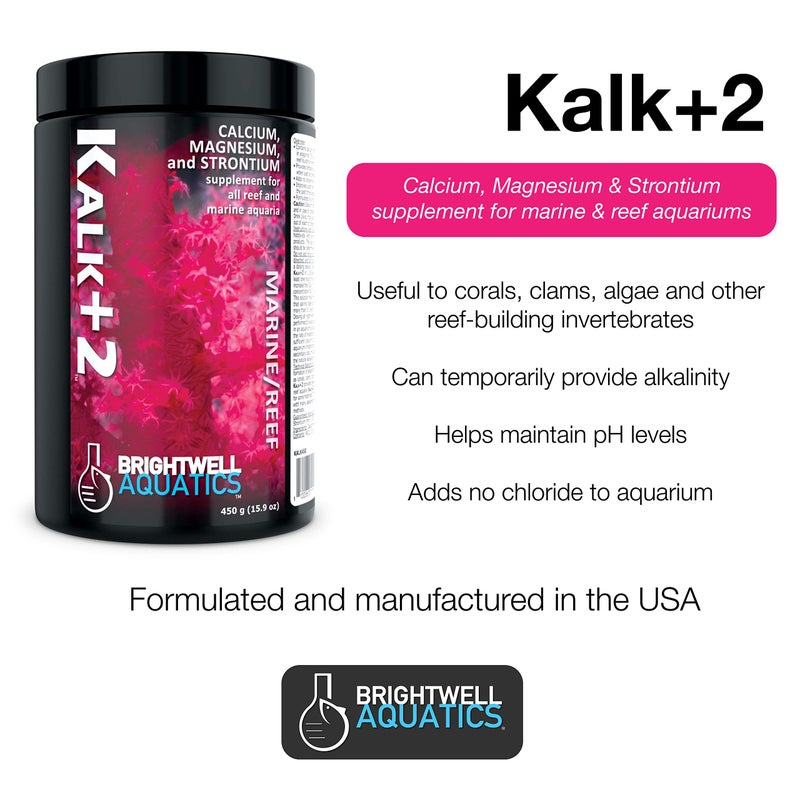 Brightwell Aquatics Kalk+2 â€“ Premium Kalkwasser Powder Supplement with Calcium, Strontium, and Magnesium for Reef Aquariums, pH & Alkalinity Support, 450g - Image 2