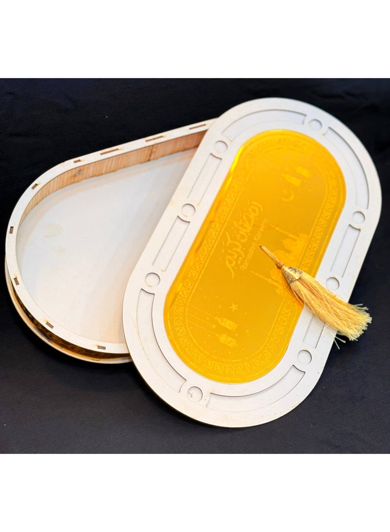 ناما بنبونيرة  خشب اكليرك ذهبي  شكل رمضان كريم - Image 2