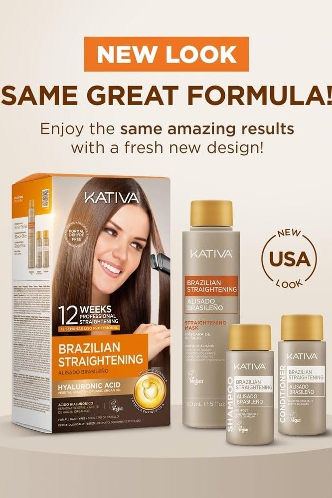Kativa Keratin And Argan Oil Brazilian Straightening Kit Pack1 - Image 3