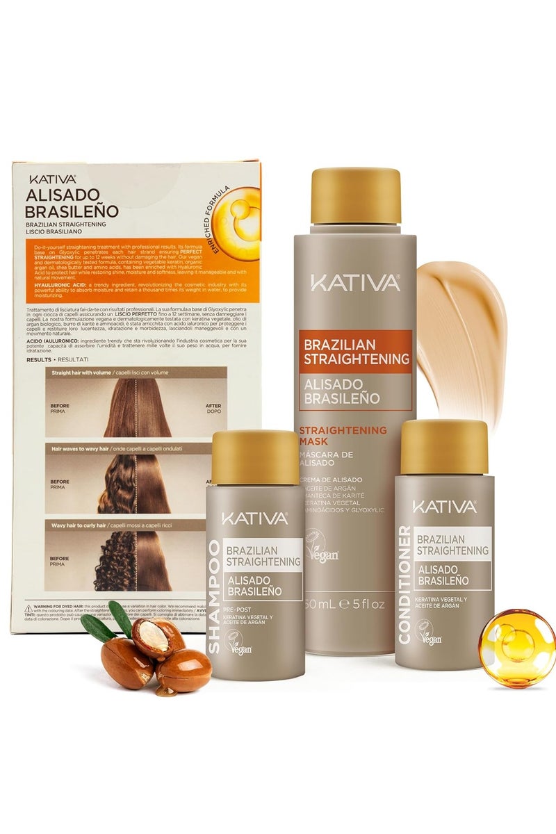 Kativa Keratin And Argan Oil Brazilian Straightening Kit Pack1 - Image 2