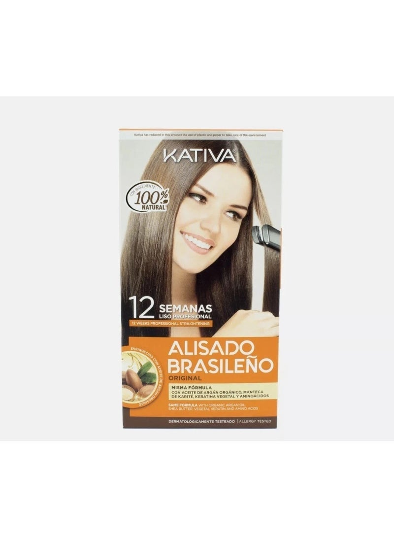 Kativa Keratin And Argan Oil Brazilian Straightening Kit Pack1 - Image 1