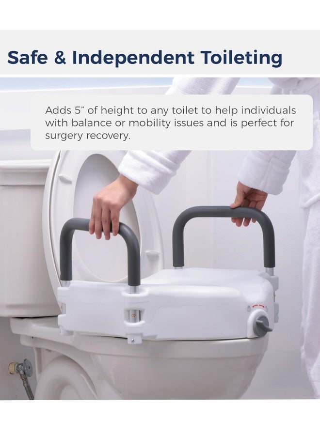 إم مياويان معزز المرحاض مع مساند للذراعين، وسادة مرتفعة، مقعد مرتفع، مرحاض، كرسي حمام، درابزين مرحاض لكبار السن - Image 2
