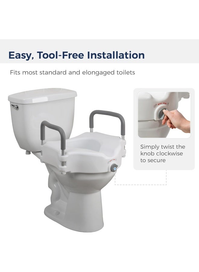 إم مياويان معزز المرحاض مع مساند للذراعين، وسادة مرتفعة، مقعد مرتفع، مرحاض، كرسي حمام، درابزين مرحاض لكبار السن - Image 4