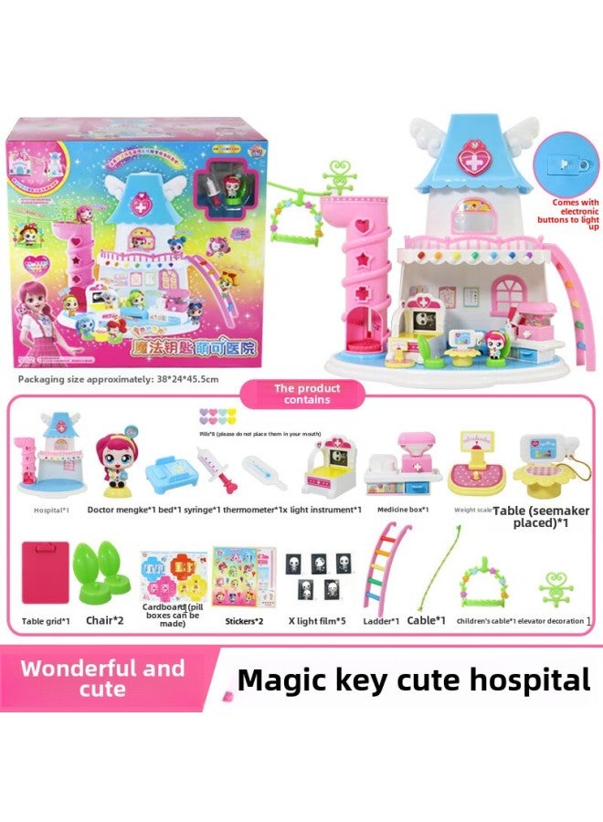 هدية رائعة لعيد ميلاد عائلة Moe Magic Sweetheart Cake Castle Sweet Shop Magic Key Hospital Castle Family - اللون: قطيفة لطيفة على شكل باليه - Image 4