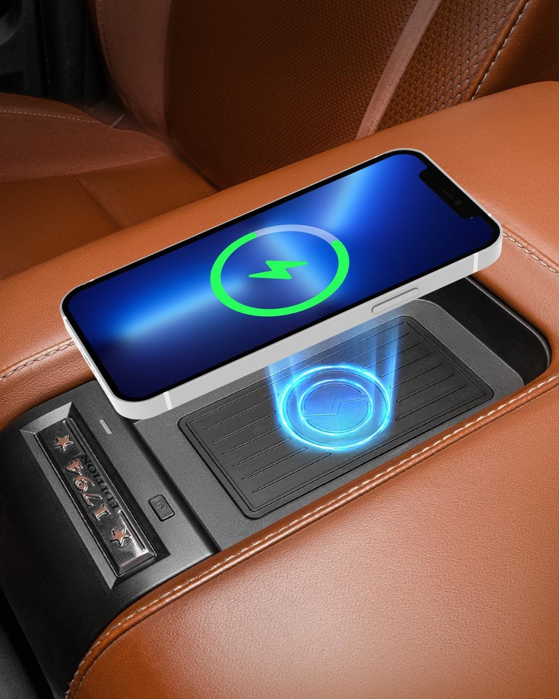 CarQiWireless Wireless Charger for Toyota Tundra 2021 2020 2019 2018 2017 2016 2015 2014, Automotive Center Console Organizer Wireless Charging Pad for Toyota Tundra Accessories, for Tundra Storage - Image 1