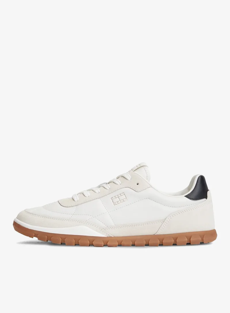 Tommy Jeans Leather Mixed Texture Low Profile Trainers