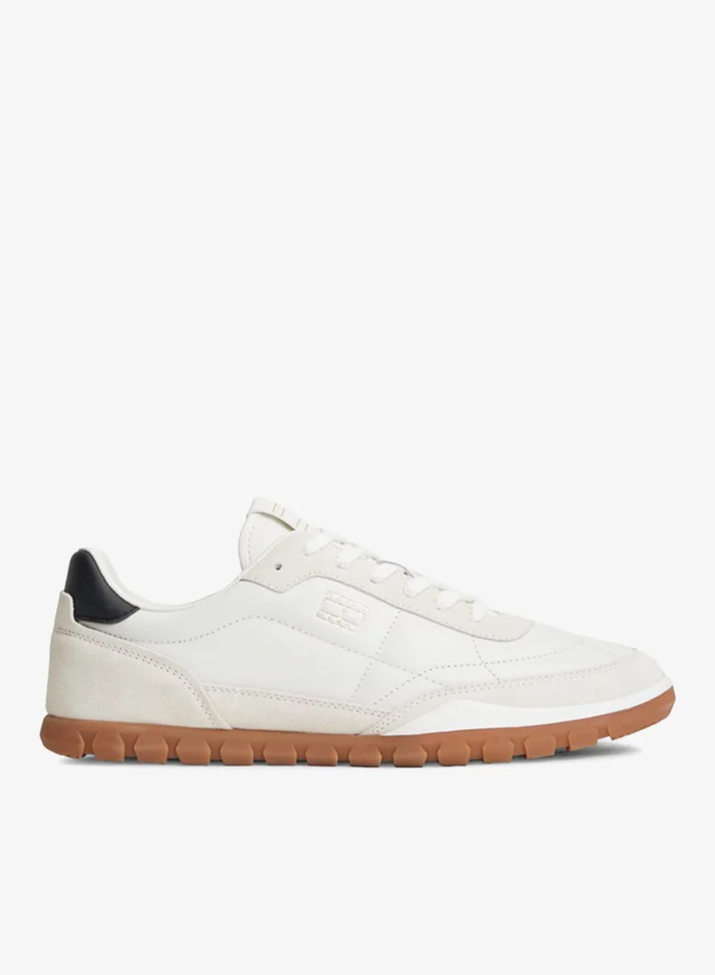 Tommy Jeans Leather Mixed Texture Low Profile Trainers