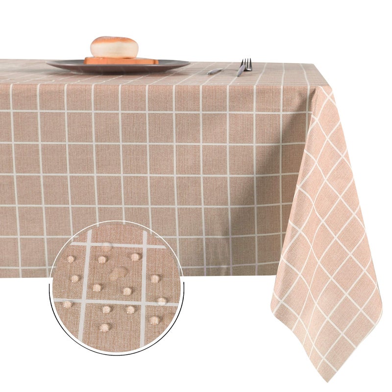 Obstal Obstal 100 Waterproof PVC Table Cloth OilProof SpillProof Vinyl Rectangle Tablecloth Wipeable Table Cover for Outdoor and Indoor UseSand54 x 78 Inch 
