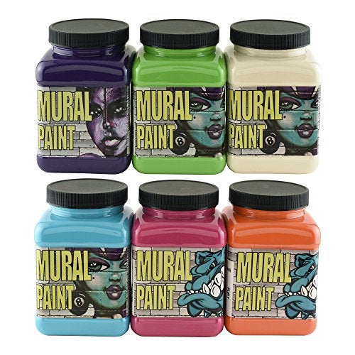 Chroma Mural Paint, Assorted Bright Colors, Pints, Set of 6 - Image 1