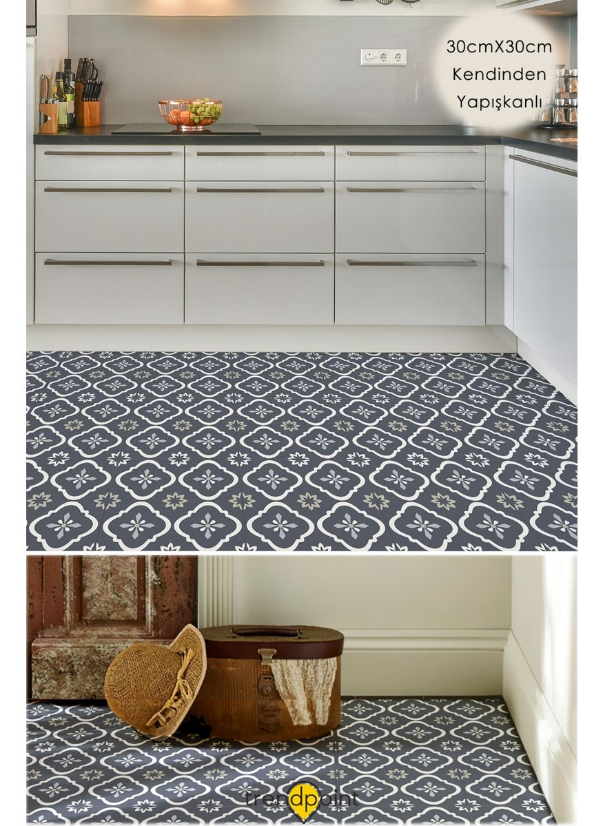 Trendpoint 1 قطعة تغطية أرضية وحائط من LVT ذاتية اللصق 30CM×30CM بلاط مطبخ وحمام ومدخل  - Image 3