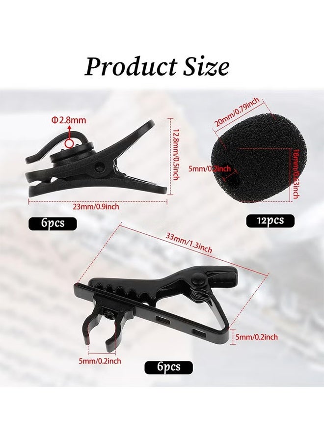 اتش واي 24 قطعة مشابك ميكروفون لابيل مع غطاء إسفنجي - طقم استبدال ميكروفون لافاليير - Image 2