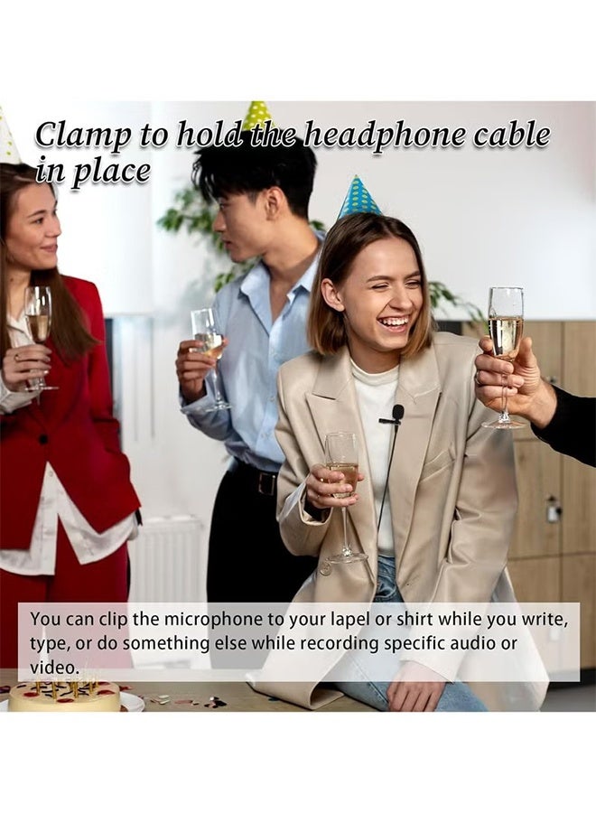 اتش واي 24 قطعة مشابك ميكروفون لابيل مع غطاء إسفنجي - طقم استبدال ميكروفون لافاليير - Image 5