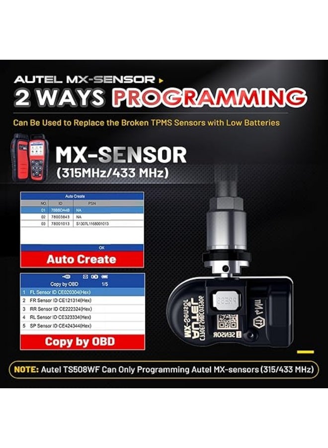أوتل أداة Autel MaxiTPMS TS508WF لإعادة تعلم نظام مراقبة ضغط الإطارات (TPMS)، إصدار مطور من TS508 / TS408، تدعم تفعيل وإعادة تعلم جميع الحساسات، وبرمجة حساسات Autel، وإعادة ضبط وتشخيص TPMS، وقراءة ومسح أكواد الأعطال، مع تحديثات مجانية مدى الحياة - Image 4