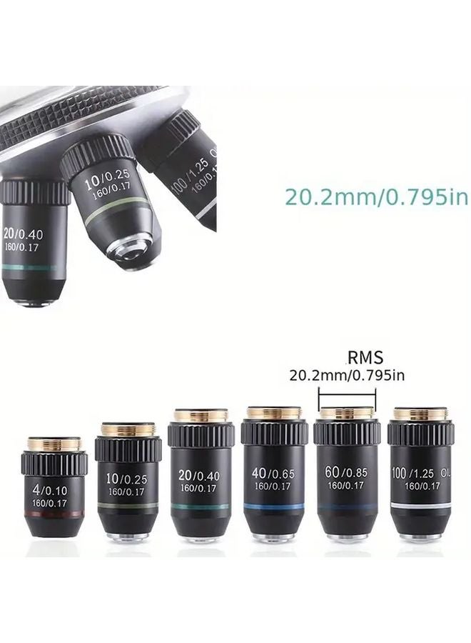 195 هدف مجهر لوني 20X مع عدسة RMS 20 2mm مطلي متعدد المعادن - Image 2