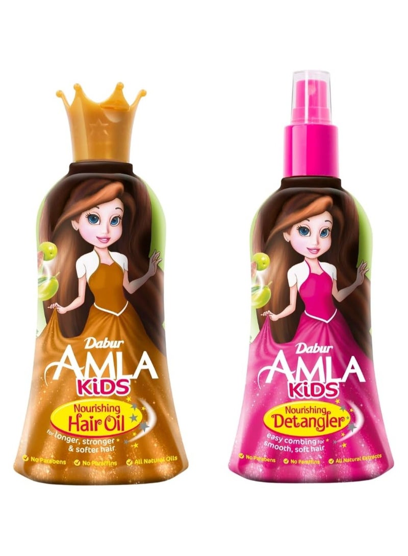 دابر مزيل تشابك الشعر دابر أملا للأطفال + زيت للشعر (2x200 مل) | مستخلصات طبيعية | عناية لطيفة لشعر قوي وطويل وناعم | حزمة القيمة - Image 1