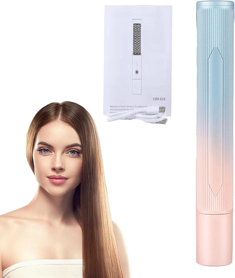 windforgecraft Hair Straightener Comb,USB Rechargeable Hair Straightener Stick | 4000mAh Portable Straightening Brush for Women Anti-Scald, 3 Levels of Temperature, Borato - Image 4