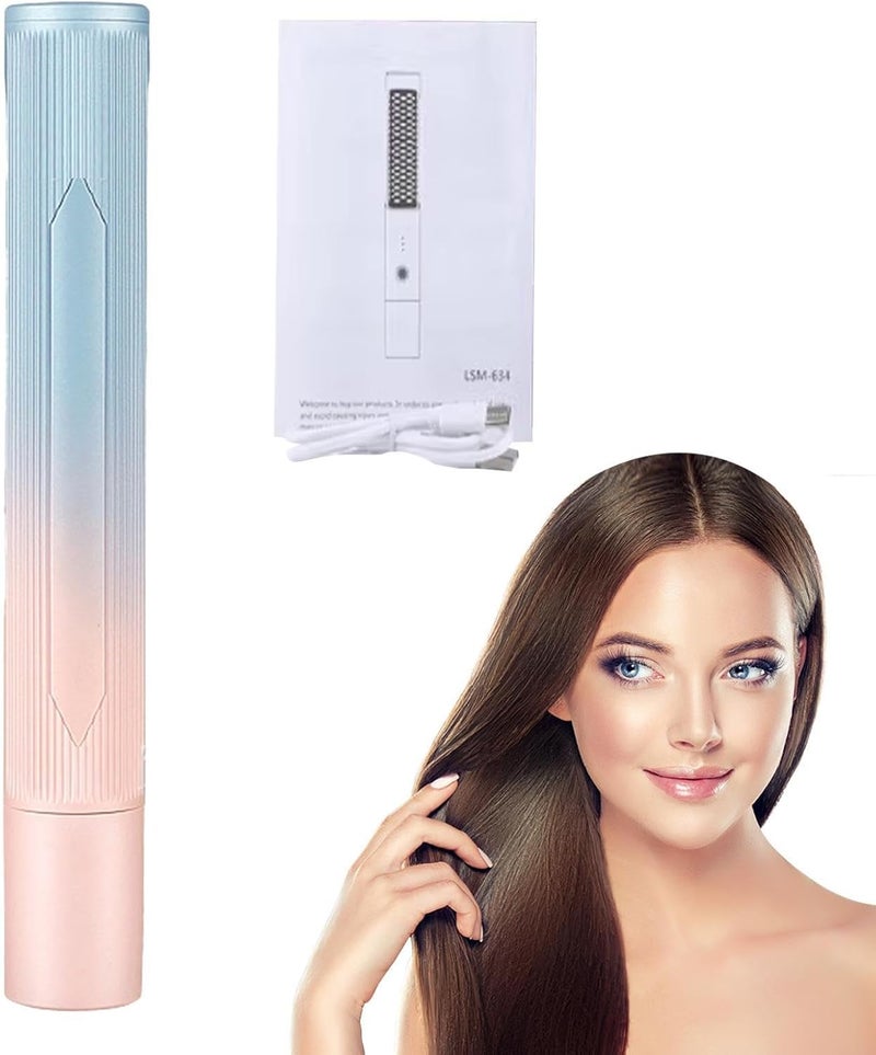 windforgecraft Hair Straightener Comb,USB Rechargeable Hair Straightener Stick | 4000mAh Portable Straightening Brush for Women Anti-Scald, 3 Levels of Temperature, Borato - Image 1