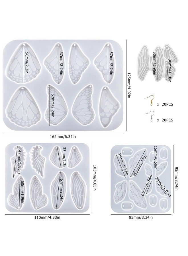 MaehSab 4 Pcs Butterfly Fairy Wings Earring Resin Molds, Resin Butterfly Wings Epoxy Casting Silicone Molds For Earrings, Necklace Pendants, Jewelry, Diy Pendant Keychain - Image 2