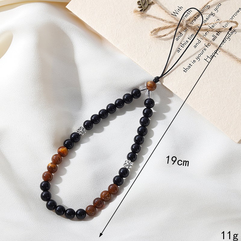 Xiaoxiangfeng Pearl Mobile Phone Chain Xiaohua Pendant Mobile Phone Lanyard Mobile Phone Case Beaded Pendant Anti-drop Chain for Women K3489 black and brown double flower mobile phone chain
