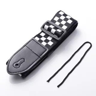 Generic Personalized Guitar Straps for Electric Acoustic Black and White Check Strap 