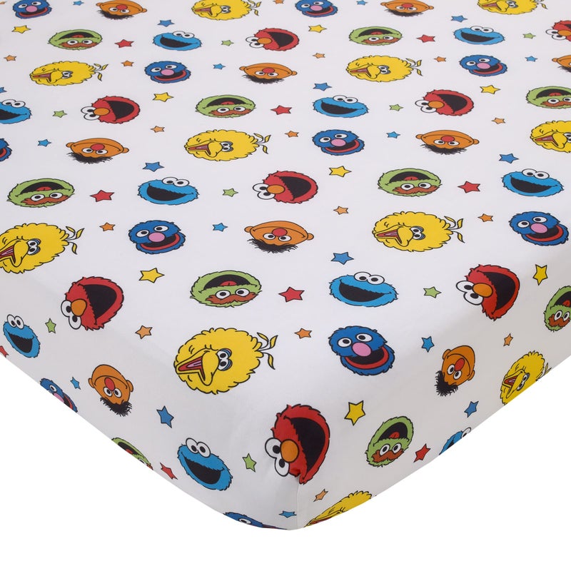 NoJo Sesame Street Come and Play Blue, Green, Red and Yellow, Elmo, Big Bird, Cookie Monster, Grover and Oscar The Grouch 2 Piece Toddler Sheet Set - Fitted Bottom Sheet and Reversible Pillowcase - Image 2