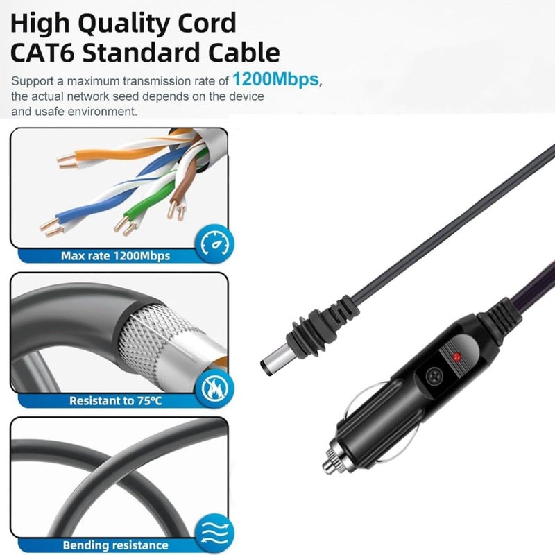 10m 32.8ft Satellite DC Car Power Cord 18AWG IP68 Water Resistant Satellite Power Cable for Mini - Image 5
