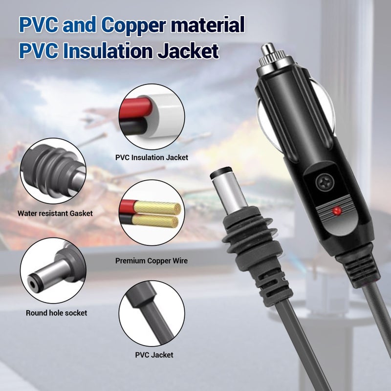 10m 32.8ft Satellite DC Car Power Cord 18AWG IP68 Water Resistant Satellite Power Cable for Mini - Image 3