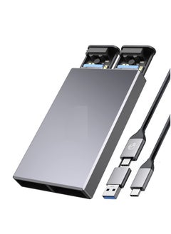 KASTWAVE Dual Bay NVMe M2 SSD Enclosure High Speed USB3.2 Gen2 10Gbps Docking Station for PCIe M Key B M Key 2230 2242 2260 2280 SSDs Tool Free Installation Supports up to 4TB  - Image 1