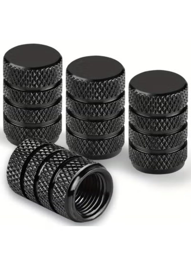 COYO أغطية صمامات الإطارات، سوداء، 4 قطع/عبوة، مجموعة أغطية صمامات الإطارات من الألمنيوم المؤكسد، مقاومة للتآكل، أغطية شاملة للصمامات للسيارات والشاحنات والدراجات النارية وسيارات الدفع الرباعي والدراجات - Image 1