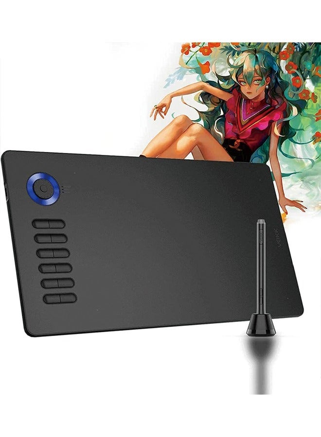 Veikk Digital Drawing Tablet VEIKK A15Pro Graphics Pen Tablet 10 x 6 Inch Graphics Tablet with 12 Shortcut Keys and 1 Quick Dial,Supports Tilt Function,for MAC/Win/Linux/Android OS (Blue) - Image 1