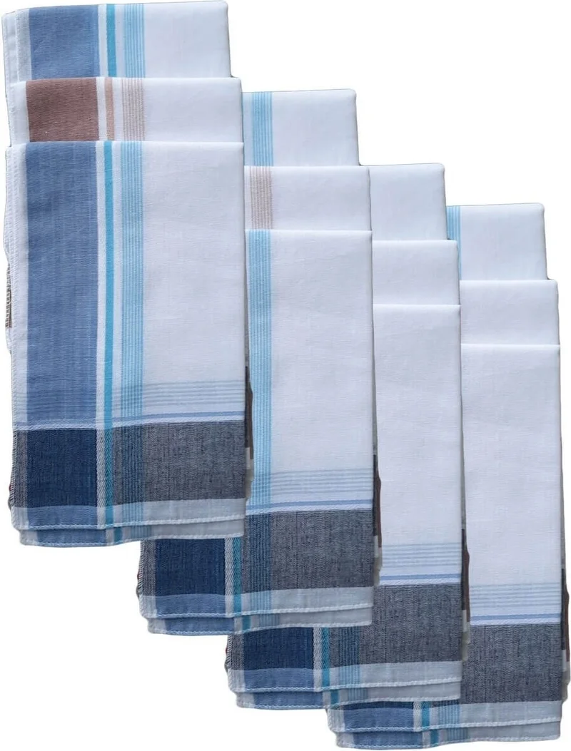 هيبسين راكيب Competing All 12 Pack Hand Pocket Collar Fabric Handkerchief 36X36 cm 100% Cotton TM03