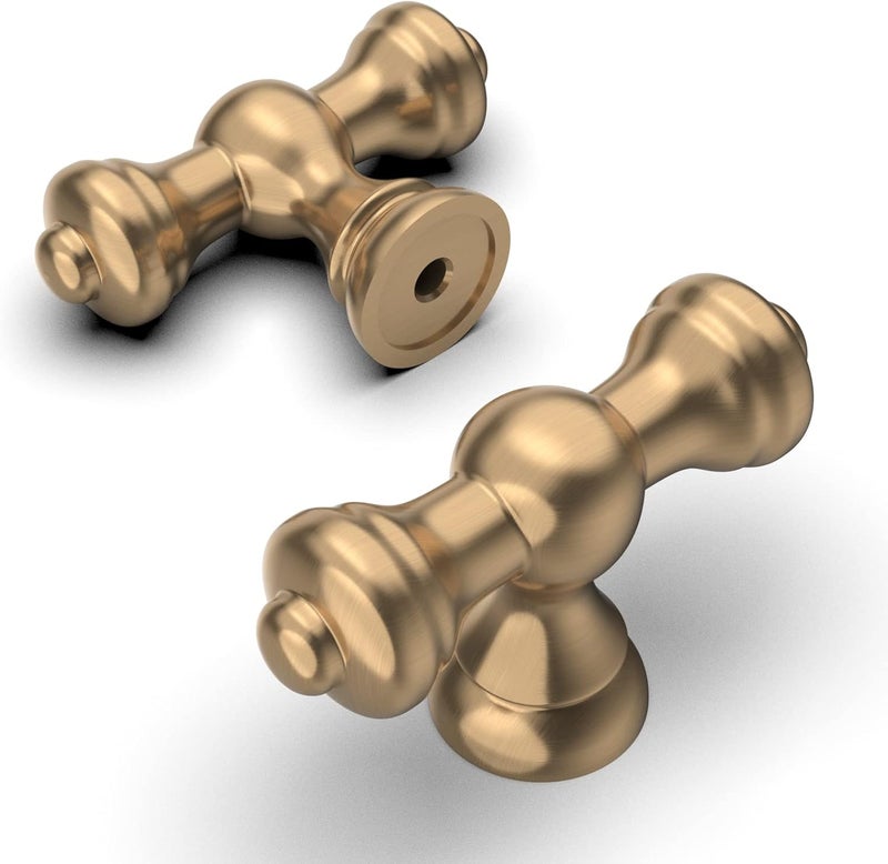 Amerdeco 10 Pack Champagne Bronze Kitchen Cabinet Knobs 2.1 Inch(53mm) Single Hole Cabinet Handles Dresser Knobs Drawer Knobs and Pulls for Bathroom Cabinets ZH0014... - Image 1