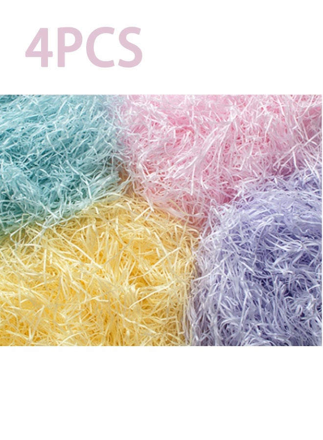4 Packs of 30g Pleated Paper Shredded Paper for Gift Basket, Stuffed Paper Shredded Paper for Easter Basket Grass, Birthday, Mother's Day (Light Blue+ Light Pink+ Beige+ Light Purple) - Image 1