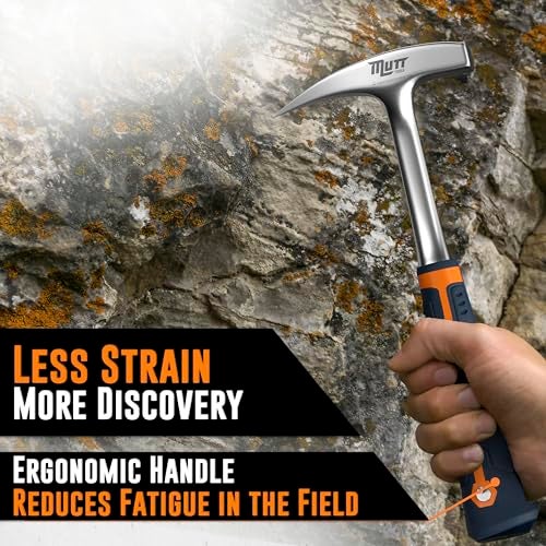 AMERICAN MUTT TOOLS Mutt Tools 22oz Professional Rock Hammer - Geology Pick for Rockhounding, Fossil Hunting and Masonry - Geologist Rock Pick Hammer for Breaking Stone and Geodes - Image 3