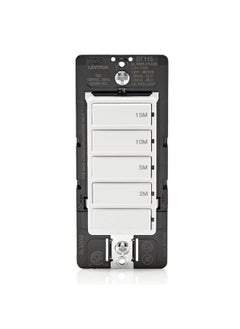 Leviton Countdown Timer Switch for bathroom fan and household lights, 2-5-10-15 min, No Neutral Required, Single Pole, 15A, 1/2 HP/9.8A Fan/Motor, White  - Image 1