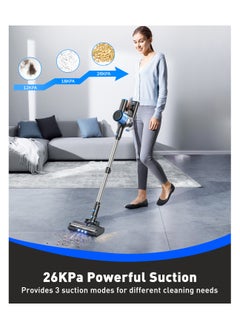 Cordless Vacuum Cleaner, 28Kpa Powerful Suction Stick Vacuum, 40Mins Runtime Detachable Battery, 3 Power Modes & LED Display, 6 in 1 Lightweight Vacuum for Hardwood Floor Carpet Pet Hair, Blue - pzsku/Z1448FF1339A0B40C9E28Z/45/_/1717053428/a1a3d46d-e870-4d27-95d3-4d437a118397