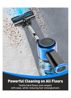 Cordless Vacuum Cleaner, 28Kpa Powerful Suction Stick Vacuum, 40Mins Runtime Detachable Battery, 3 Power Modes & LED Display, 6 in 1 Lightweight Vacuum for Hardwood Floor Carpet Pet Hair, Blue - pzsku/Z1448FF1339A0B40C9E28Z/45/_/1717053429/4a8d96ef-e5a9-4ad6-adb8-5c9e2ef73b70